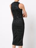 metallic detailing mid dress