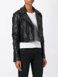 cropped studded biker jacket