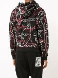 abstract motif zipped hoodie