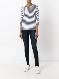 three-quarters sleeve striped jumper