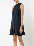 pleated trim flared dress 