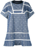 aloha scarf embroidered chambray dress