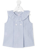 ruffled neck striped dress