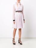 embellished waist pleated dress
