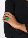 agate and diamond flower ring