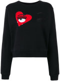 wink patches cropped sweatshirt