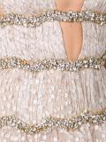 embroidered v-neck layered gown