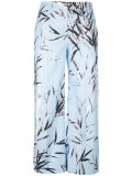 leaves print cropped pants 