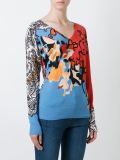 printed v-neck jumper