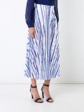 striped lace pleated skirt