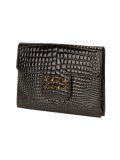 embossed crocodile effect clutch