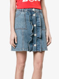 Mini Denim Skirt with Frilled Front