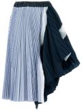 pleated asymmetric midi skirt