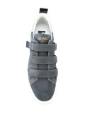 metallic leather-trimmed sneakers