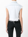 frayed denim gilet 