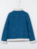 faux shearling trim denim jacket