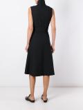 sleeveless belted dress