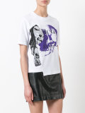 printed asymmetric front T-shirt