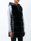 mink fur panelled puffer coat