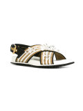 embellished cross strap sandals 