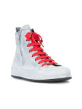 side zip hi-top sneakers