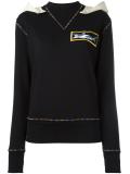 shark patch draped hoodie