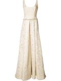 floral jacquard gown
