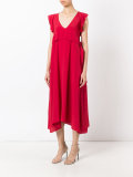 v-neck flared dress