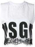 lace trim crop top
