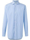 striped button-up shirt