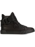 double zip hi-top sneakers