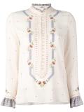 ruffled neck longsleeved blouse