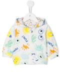 multi print zip hoodie