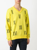numbers V-neck sweater