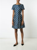 flared jacquard dress