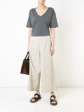 wide-leg cropped trousers