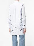 appliquéd pinstriped shirt