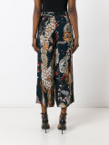 patterned flared trousers
