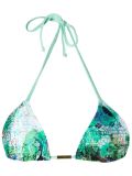 abstract print triangle bikini top
