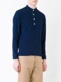 waffle knit henley top