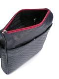 logo embossed messenger bag