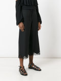 lace trim cropped trousers