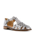 metallic buckled flat sandals