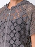 crochet short sleeved hooded jacket