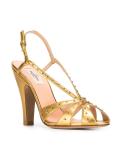 crystal embellished slingback sandals