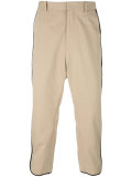 side stripe cropped trousers