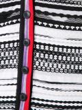 V-neck striped shortsleeved cardigan
