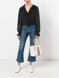 stripe studded tote bag 
