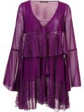 tiered lace up dress