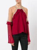sheer panel blouse
